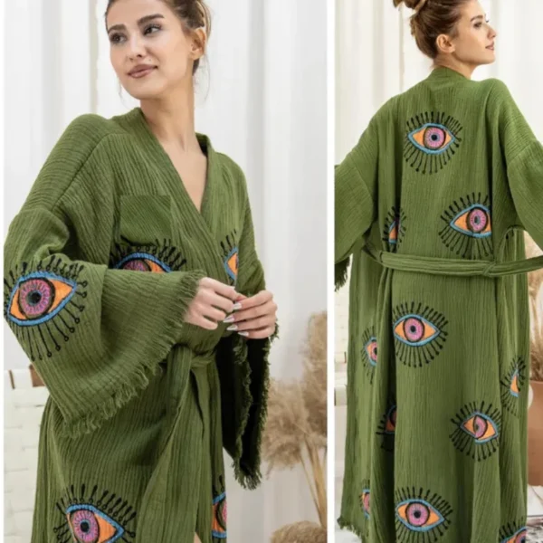 Cotton Muslin Kimono Robe