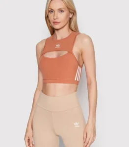 ADIDAS WOMENS ADICOLOR CLASSICS TIGHT TOP MAGIC EARTH UK 14 BNWT - Image 2