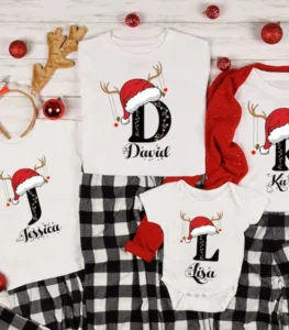 Monogrammed Family Christmas Shirt