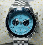 Local taxes included (where applicable) Luxurious TUDOR Heritage Black Bay Automatic Chronograph With Date Blue Dial Stainless Steel Men's Wristwatch