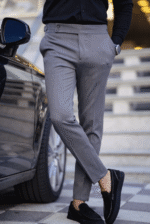 Men Pants ~Pants for Men ~ Chino Pants ~ Men's Chino's Trousers, Slim fit Pants, Men's Chino, Gray Trouser, Gray Slim Fit Chino Pants - Image 2