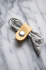 Single Leather Cord Wraps Cable Organizer Headphone Cord Keeper Tie , Organizer Charge Cable Holder , Small Christmas Gift For Her - Image 2