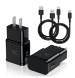 2-Pack Fast Charging USB C Wall Charger & 6ft Cable for Samsung Galaxy, Google Pixel, LG, HTC, OnePlus, and More
