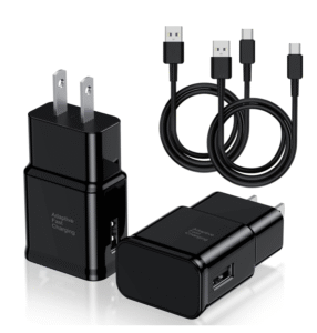 2-Pack Fast Charging USB C Wall Charger & 6ft Cable for Samsung Galaxy, Google Pixel, LG, HTC, OnePlus, and More
