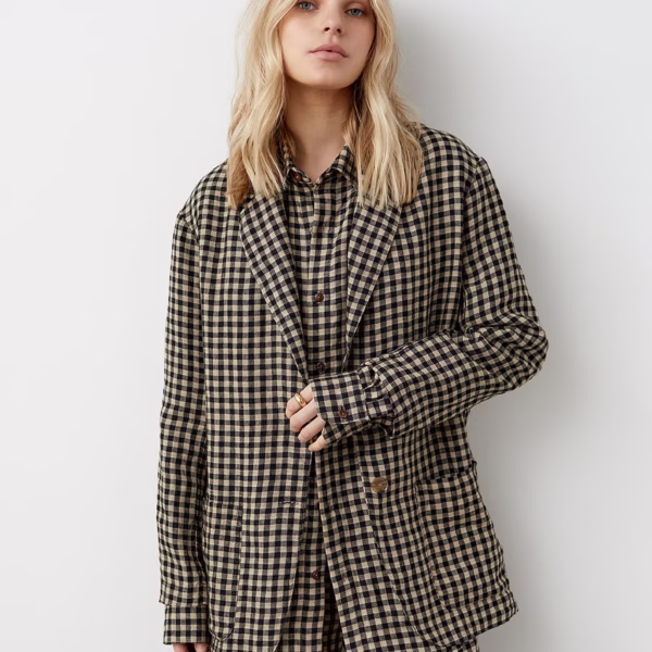 Sizes: S, XL. Ready-to-ship, Linen oversize blazer, Linen boyfriend jacket, linen suit jacket for woman, WALES