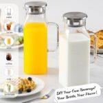 Netany 2 Pack 2 Liters/68 oz Square Glass Pitcher with Lid and Handle for Fridge, Iced Tea and Coffee Carafe Beverage Serveware, Heat Resistant Borosilicate Water Jug for Hot/Cold Drinks and Milk 85% of respondents would recommend this to a friend - Image 2