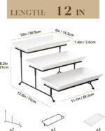 MALACASA 3 Tier Serving Trays for Party, Porcelain Serving Platters and Trays, 12 Inch Tiered Tray Stand, Fruit Tray, Trays for Serving Food, White Dessert Stand with Collapsible Sturdier Metal Rack 88% of respondents would recommend this to a friend - Image 2