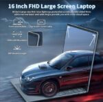 Win 11/MS Office 2019】 16" Laptop Computer Alder Lake N95 CPU (Up to 3.4Ghz) 12G LPDDR5 RAM 256GB SSD, Narrow Bezels 1920 * 1200 2K FHD IPS Screen/Backlit KB/Fingerprint Unlock (12G+512GB SSD)