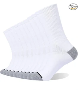EnerWear 10P Pack Unisex Cotton Moisture Wicking Cushion Crew Socks - Image 2