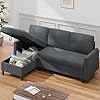 Shintenchi Sofa Couch, Pullout Sofa Bed,2 in 1 Pull Out Couch Bed with Storage Chaise for Living Room,Sleeper Sofa Couches Linen Sectional Sofa - Image 2