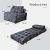 MAXYOYO Folding Sofa Bed, Convertible Sleeper Chair with Pillow Foldable Mattress with Back Support, Portable Fold Out Chair Bed Comfy Floor Sofa Lounge for Living Room Bedroom, Dark Grey, Single - Image 3