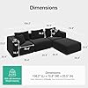 Novilla 106" Modular Sectional Sofa, Modern Cloud Sectional Couch with Smarts Coil™ Support, L-Shape Boneless Couch for Living Room Apartments Bedroom, No Assembly Required (3 Seater + 1 Ottoman) - Image 2