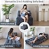 MAXYOYO Folding Sofa Bed, Convertible Sleeper Chair with Pillow Foldable Mattress with Back Support, Portable Fold Out Chair Bed Comfy Floor Sofa Lounge for Living Room Bedroom, Dark Grey, Single - Image 2