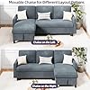 Shintenchi Sofa Couch, Pullout Sofa Bed,2 in 1 Pull Out Couch Bed with Storage Chaise for Living Room,Sleeper Sofa Couches Linen Sectional Sofa - Image 3