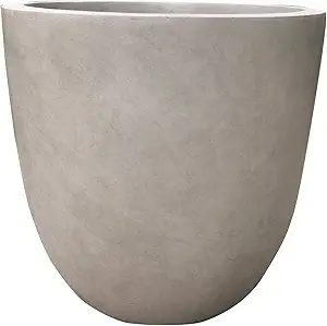 61UmwuKTmLL._AC_SY300_SX300_QL70_FMwebp_-54 Kante 18 Inch Dia Round Concrete Planter, Indoor Outdoor Large Plant Pot with Drainage - Image 3