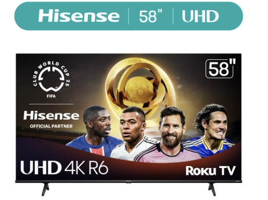 Hisense 58" Class 4K UHD LED LCD Roku Smart TV HDR R6 Series 58R6E3