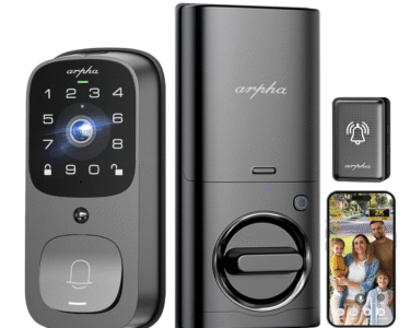 WiFi Smart Door Lock, 5-in-1 Fingerprint Keyless Entry Door Lock, Two-Way Audio, Dual Motion Sensors, App Remote Control, Keypad Code, IP65 Waterproof