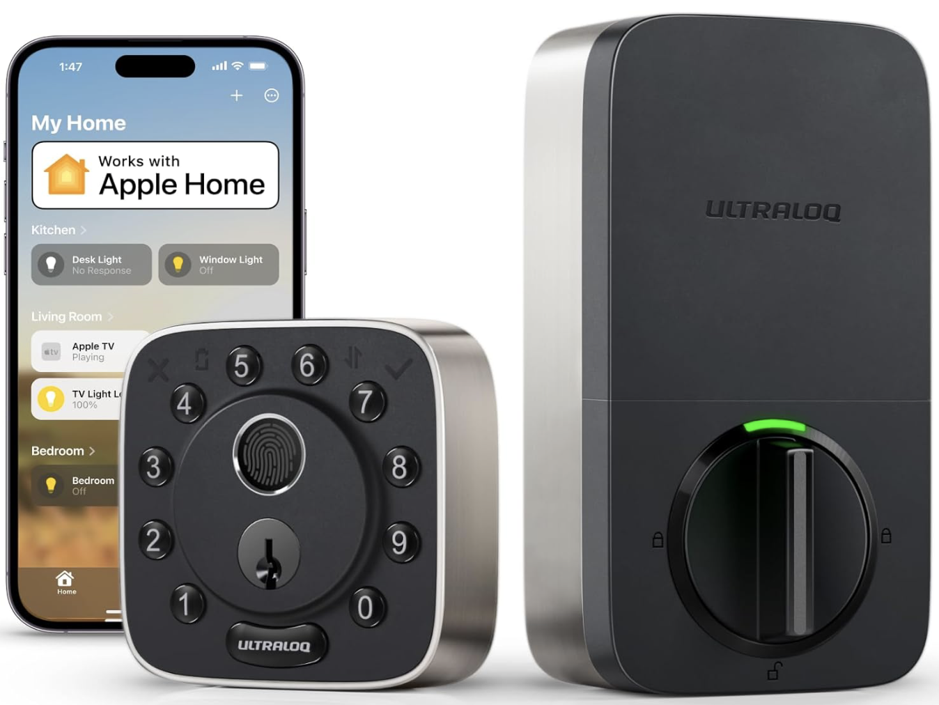 ULTRALOQ 2025 Upgrade Bolt Fingerprint Smart Lock,Biometric Deadbolt with Built in WiFi,Keyless Entry Door Lock for Front Door,App Remote Control,10 Months Battery,IP65 Waterproof,BHMA Grade AAA