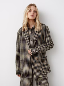 Sizes: S, XL. Ready-to-ship, Linen oversize blazer, Linen boyfriend jacket, linen suit jacket for woman, WALES