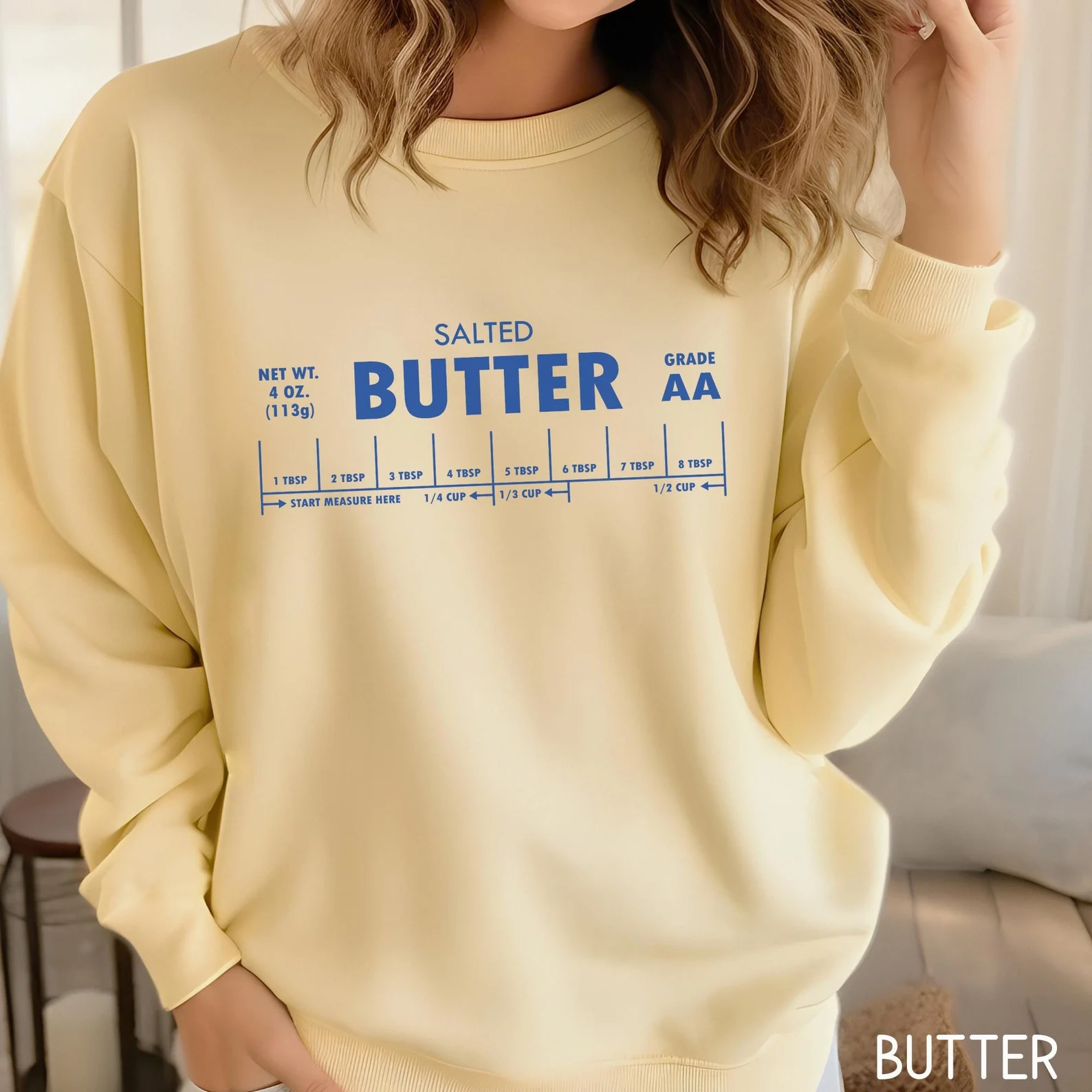 Salted Butter Sweatshirt, Comfort Colors® Stick Of Butter Sweater, Funny Baker Gift, Baking Shirt, Foodie Chef Shirt, Butter Lover Gift