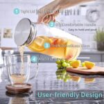 Bivvclaz 2 Liter Large Glass Pitcher with Stainless Steel Lid and Spout for Hot/Cold Drinks - Versatile for Fridge, Iced Tea, Coffee, Juice 92% of respondents would recommend this to a friend - Image 2