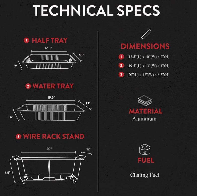 photo_2025-09-20-04.25.07-45 Alpha Living Disposable Chafing Buffet Set for Events, Parties, Catering | Complete Chafing Dish Set with Utensils, Covers, 6Hr Fuel Cans - Image 2
