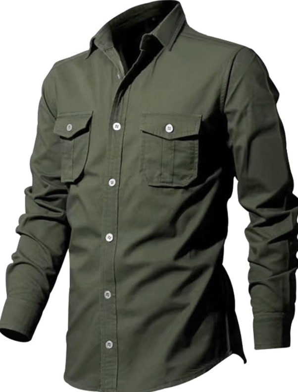 photo_2025-09-20-15.41.20-47 Mens Cargo Shirts Long Sleeve Hiking Safari Shirts Regular Fit Casual Button Down Outdoor Tactical Shirts Ripstop Military Tactical Shirts Western Cowboy Snap Shirts - Image 2