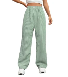 OYOANGLE Women's Straight Wide Leg Trousers