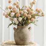Ceramic Flower Vase Home Decor - Farmhouse Table Vases with Handle Living Room