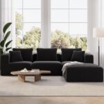 Novilla 106" Modular Sectional Sofa, Modern Cloud Sectional Couch with Smarts Coil™ Support, L-Shape Boneless Couch for Living Room Apartments Bedroom, No Assembly Required (3 Seater + 1 Ottoman)