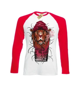 Fashion '85 Lion T-Shirt cool smoking Mens Baseball t-shirt - Image 2