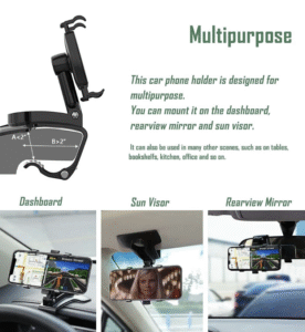 Universal Car Phone Holder Mount,360 Degrees Rotation Dashboard Phone Holder [Upgrade Clip Never Fall],car Phone Mount for iPhone,Samsung,Google,Nokia,and 4 to 7" SmartphonesUniversal Car Phone Holder Mount,360 Degrees Rotation Dashboard Phone Holder [Upgrade Clip Never Fall],car Phone Mount for iPhone,Samsung,Google,Nokia,and 4 to 7" Smartphones - Image 2