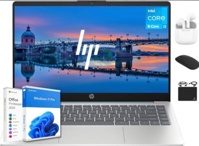 HP 14 Ultrabook Laptop Computer 2025 Premium Lifetime Office 2024, Copilot AI, 8-Core Intel Core i3, 8GB RAM, 756GB Storage (256GB SSD + 500GB Ext), Wi-Fi 6, Long Battery, Win 11 Pro, HubxcelAccessory